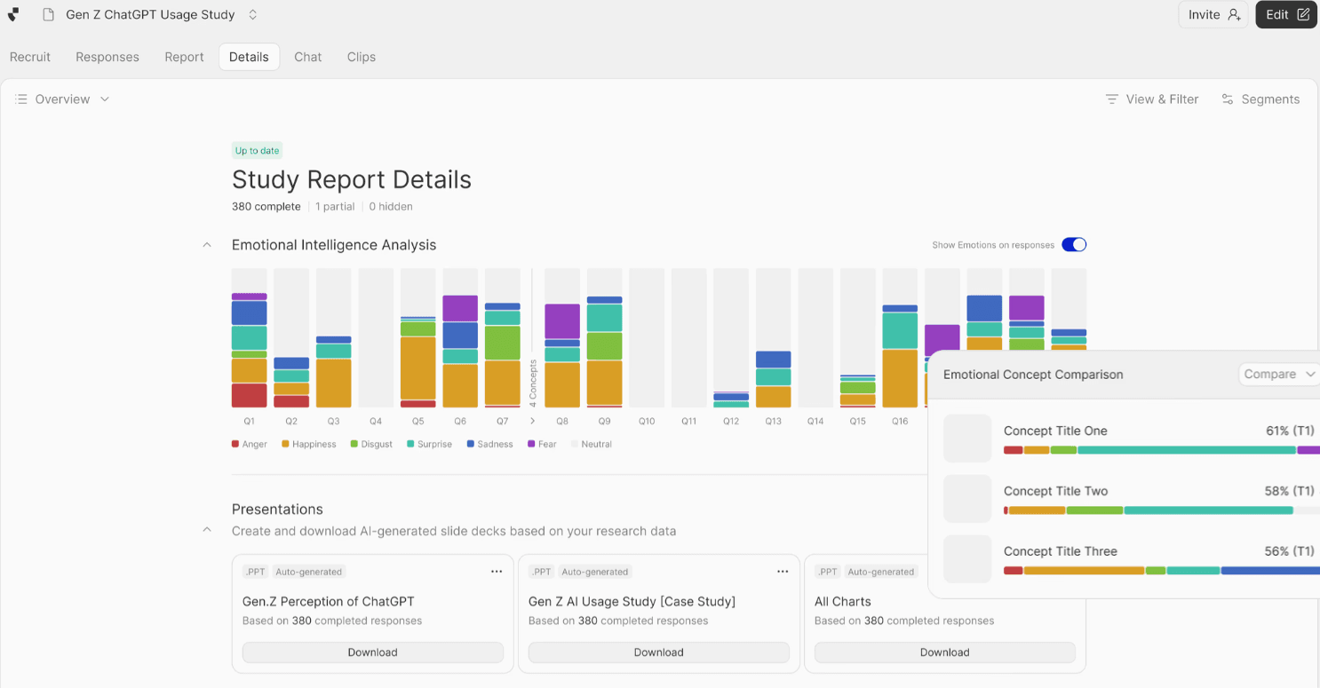 Listen Labs AI-moderated interview dashboard