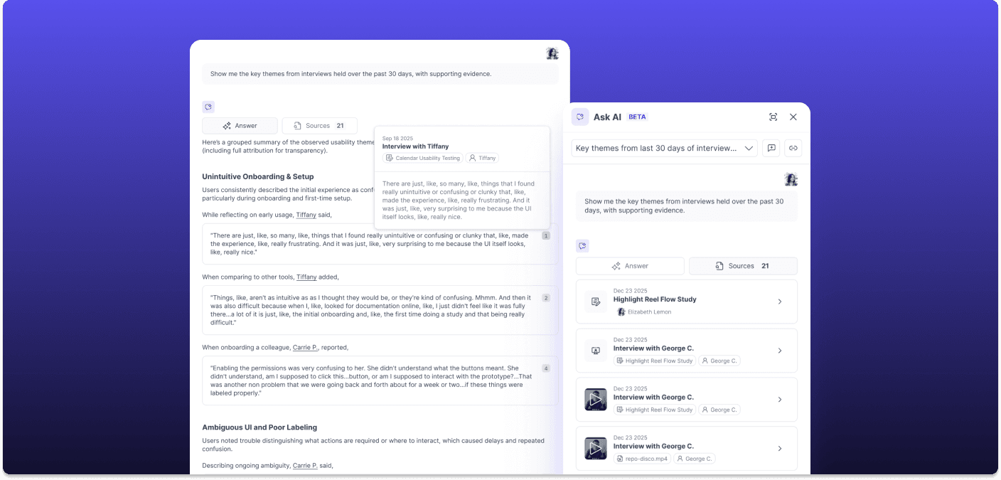 Global Ask AI in Great Question answering a question across the repository with inline citations
