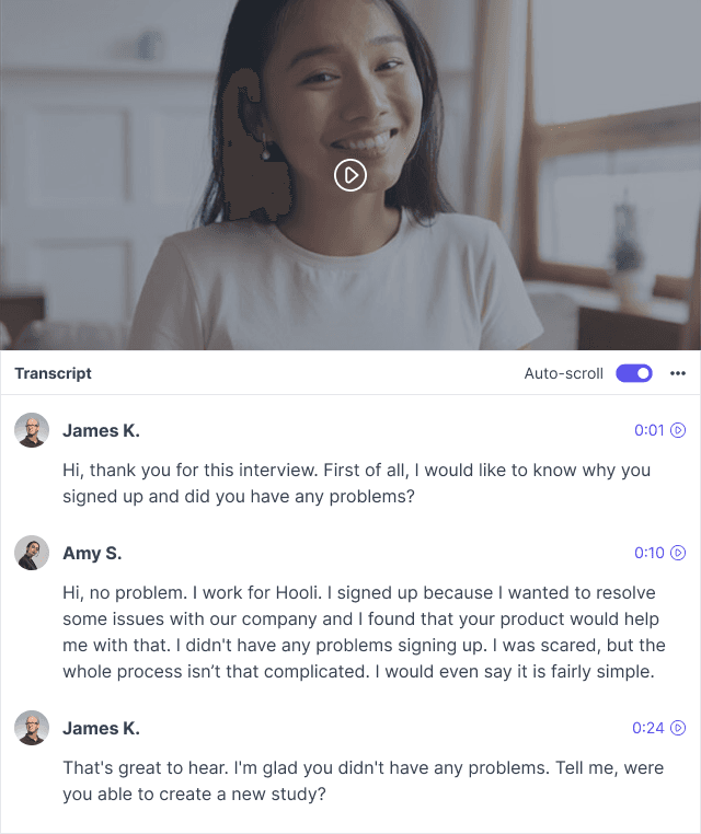 An image of an interview transcription
