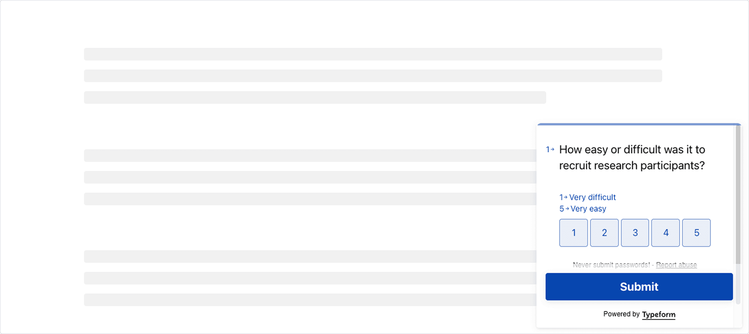 A Researcher Effort Score survey question
