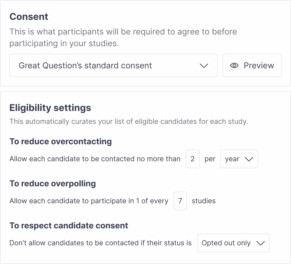 Protect participant PII with informed consent, opt-ins, and more