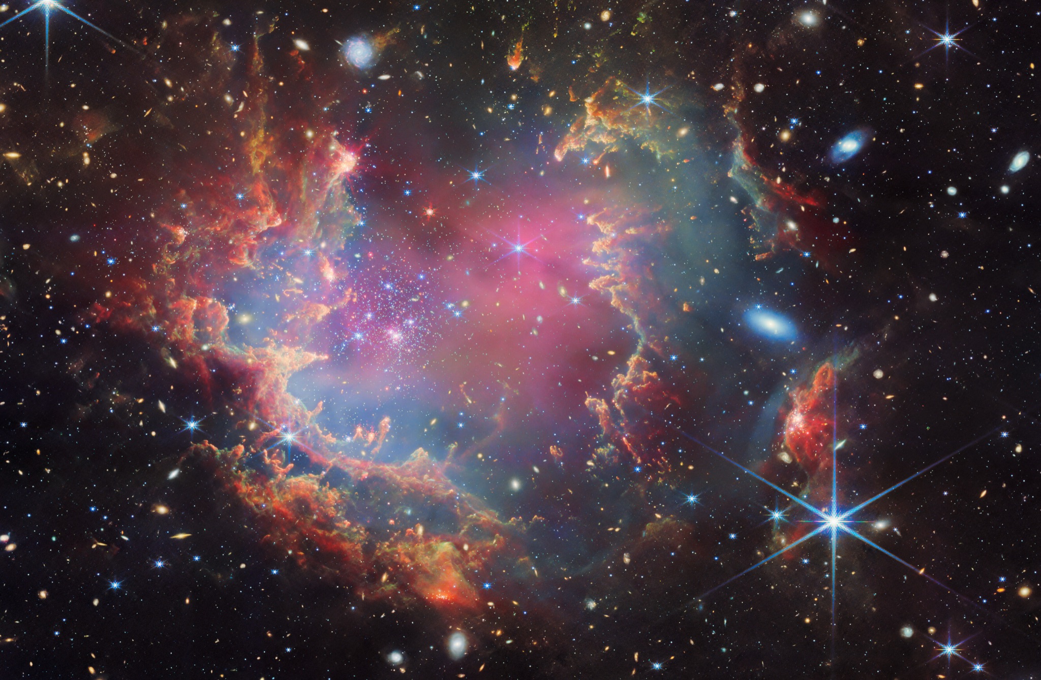 Webb field of candidate young brown dwarfs outside the Milky Way.